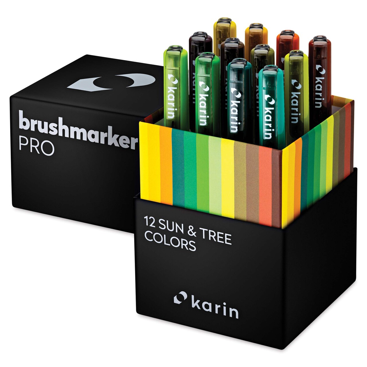 Karin Brushmarkers Pro Markers and Sets - Set of 12, Sun and Tree Colors